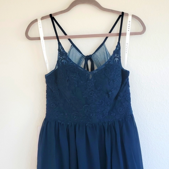 NWT Azazie Emma bridesmaids dress dark navy size A6 - Picture 4 of 8
